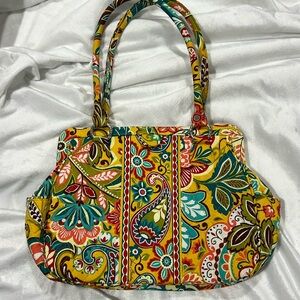 Vera Bradley Yellow Paisley Shoulder Bag/Tote Bag Like New